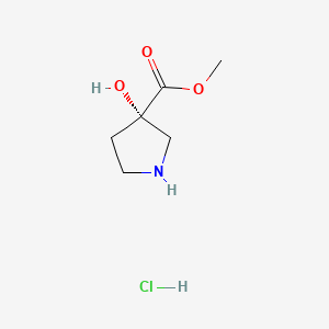 molecular formula C6H12ClNO3 B8215885 methyl (3S)-3-hydroxypyrrolidine-3-carboxylate;hydrochloride 