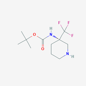 molecular formula C11H19F3N2O2 B8215898 tert-butyl N-[(3S)-3-(trifluoromethyl)piperidin-3-yl]carbamate 
