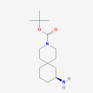 molecular formula C15H28N2O2 B8215905 tert-butyl (10S)-10-amino-3-azaspiro[5.5]undecane-3-carboxylate 