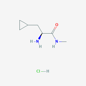 molecular formula C7H15ClN2O B8215934 (S)-2-Amino-3-cyclopropyl-N-methyl-propionamide hydrochloride 