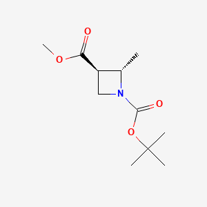 molecular formula C11H19NO4 B8215952 O1-tert-butyl O3-methyl (2S,3R)-2-methylazetidine-1,3-dicarboxylate CAS No. 2231666-35-4