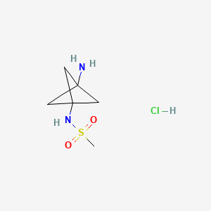 molecular formula C6H13ClN2O2S B8215992 N-{3-aminobicyclo[1.1.1]pentan-1-yl}methanesulfonamide hydrochloride 