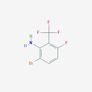 molecular formula C7H4BrF4N B8216059 6-Bromo-3-fluoro-2-(trifluoromethyl)aniline 