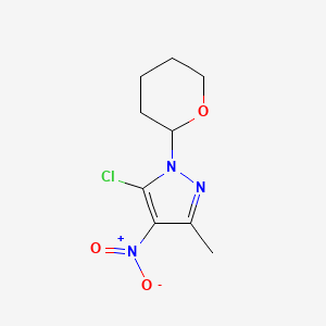 molecular formula C9H12ClN3O3 B8216129 5-Chloro-3-methyl-4-nitro-1-(tetrahydro-2H-pyran-2-YL)-1H-pyrazole 