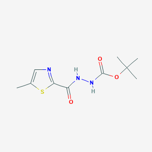 molecular formula C10H15N3O3S B8216224 1,1-Dimethylethyl 2-[(5-methyl-1,3-thiazol-2-yl)carbonyl]hydrazinecarboxylate 