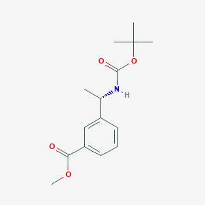 molecular formula C15H21NO4 B8216252 Methyl (S)-3-(1-((tert-butoxycarbonyl)amino)ethyl)benzoate 