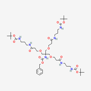 molecular formula C45H77N7O14 B8216349 3,3'-[[2-(Cbz-amino)-2-[[3-[[3-(Boc-amino)propyl]amino]-3-oxopropoxy]methyl]propane-1,3-diyl]bis(oxy)]bis[N-[3-(Boc-amino)propyl]propanamide] 