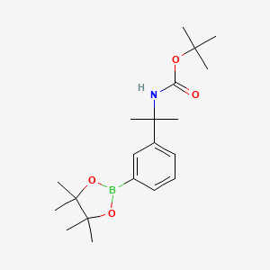 molecular formula C20H32BNO4 B8216416 tert-Butyl (2-(3-(4,4,5,5-tetramethyl-1,3,2-dioxaborolan-2-yl)phenyl)propan-2-yl)carbamate 