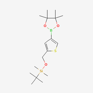 molecular formula C17H31BO3SSi B8216463 tert-Butyldimethyl((4-(4,4,5,5-tetramethyl-1,3,2-dioxaborolan-2-yl)thiophen-2-yl)methoxy)silane 