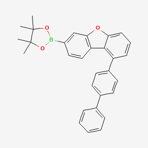 molecular formula C30H27BO3 B8216488 2-(9-([1,1'-Biphenyl]-4-yl)dibenzo[b,d]furan-3-yl)-4,4,5,5-tetramethyl-1,3,2-dioxaborolane 