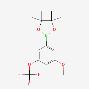 molecular formula C14H18BF3O4 B8216504 2-(3-Methoxy-5-(trifluoromethoxy)phenyl)-4,4,5,5-tetramethyl-1,3,2-dioxaborolane 