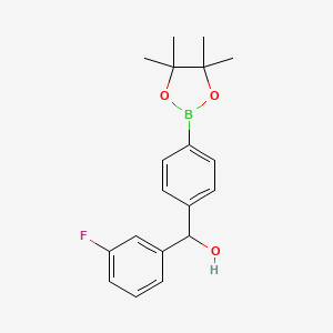 molecular formula C19H22BFO3 B8216511 (3-Fluorophenyl)(4-(4,4,5,5-tetramethyl-1,3,2-dioxaborolan-2-yl)phenyl)methanol 