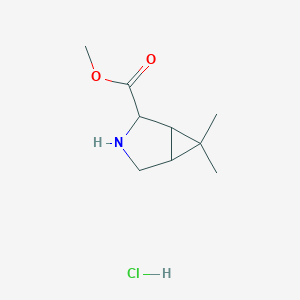 molecular formula C9H16ClNO2 B8216533 Methyl 6,6-dimethyl-3-azabicyclo[3.1.0]hexane-2-carboxylate hydrochloride 