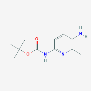 molecular formula C11H17N3O2 B8216534 tert-Butyl (5-amino-6-methylpyridin-2-yl)carbamate 
