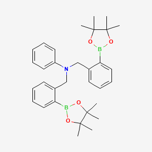 molecular formula C32H41B2NO4 B8216551 N,N-Bis(2-(4,4,5,5-tetramethyl-1,3,2-dioxaborolan-2-yl)benzyl)aniline 