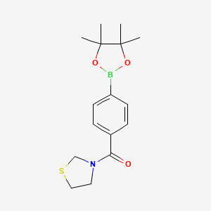 molecular formula C16H22BNO3S B8216554 (4-(4,4,5,5-Tetramethyl-1,3,2-dioxaborolan-2-yl)phenyl)(thiazolidin-3-yl)methanone 