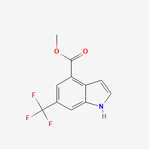 molecular formula C11H8F3NO2 B8216587 Methyl 6-(trifluoromethyl)-1H-indole-4-carboxylate 