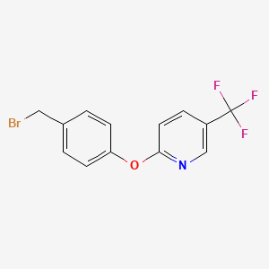 molecular formula C13H9BrF3NO B8216634 2-(4-(Bromomethyl)phenoxy)-5-(trifluoromethyl)pyridine 