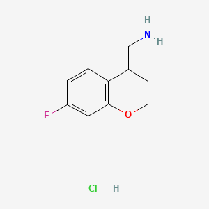 1-(7-fluoro-3,4-dihydro-2H-1-benzopyran-4-yl)methanamine hydrochloride