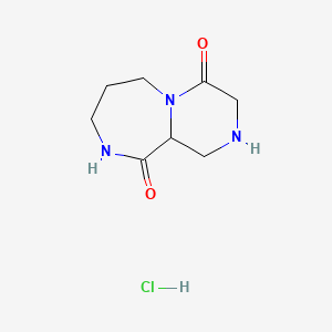 molecular formula C8H14ClN3O2 B8216650 Decahydropyrazino[1,2-a][1,4]diazepine-4,10-dione hydrochloride 