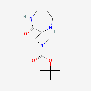 molecular formula C12H21N3O3 B8216658 Tert-butyl 10-oxo-2,5,9-triazaspiro[3.6]decane-2-carboxylate 