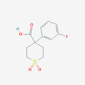 molecular formula C12H13FO4S B8216715 4-(3-fluorophenyl)tetrahydro-2H-thiopyran-4-carboxylic acid 1,1-dioxide 