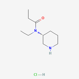 molecular formula C10H21ClN2O B8216787 N-ethyl-N-[(3R)-piperidin-3-yl]propanamide hydrochloride 