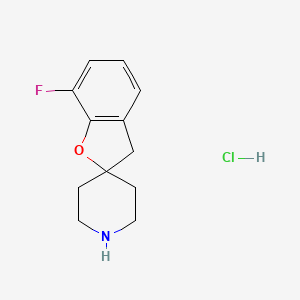 molecular formula C12H15ClFNO B8216811 7-fluoro-3H-spiro[1-benzofuran-2,4'-piperidine] hydrochloride 