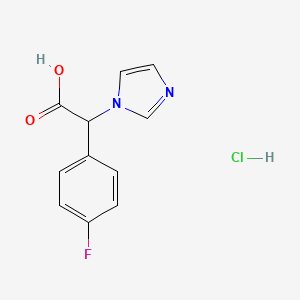molecular formula C11H10ClFN2O2 B8216823 2-(4-fluorophenyl)-2-(1H-imidazol-1-yl)acetic acid hydrochloride 