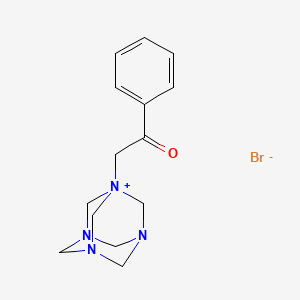 molecular formula C14H19BrN4O B8216866 1-(2-Oxo-2-phenylethyl)-1,3,5,7-tetraazatricyclo[3.3.1.1~3,7~]decan-1-ium bromide CAS No. 5520-62-7