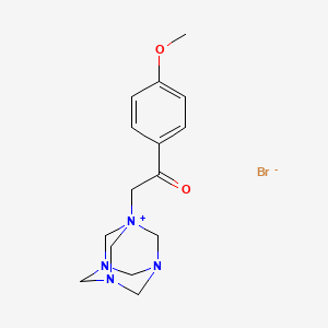 molecular formula C15H21BrN4O2 B8216873 1-[2-(4-Methoxyphenyl)-2-oxoethyl]-1,3,5,7-tetraazatricyclo[3.3.1.1~3,7~]decan-1-ium bromide CAS No. 7770-25-4