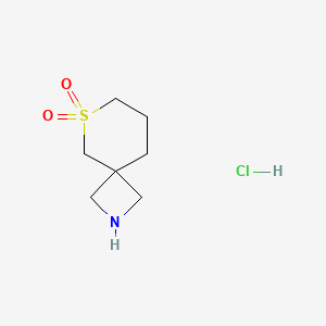 molecular formula C7H14ClNO2S B8216906 6-Thia-2-azaspiro[3.5]nonane 6,6-dioxide hydrochloride 