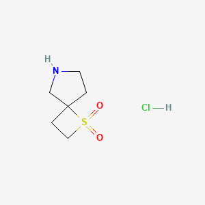 molecular formula C6H12ClNO2S B8216912 1-Thia-6-azaspiro[3.4]octane1,1-dioxidehydrochloride 