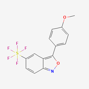 molecular formula C14H10F5NO2S B8216917 3-(4-Methoxyphenyl)-5-(pentafluorosulfanyl)benzo[c]isoxazole 