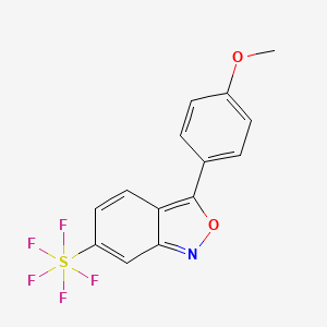 molecular formula C14H10F5NO2S B8216919 Pentafluoro-[3-(4-methoxyphenyl)-2,1-benzoxazol-6-yl]-lambda6-sulfane 