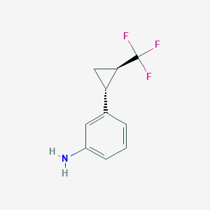 molecular formula C10H10F3N B8216935 3-((1R,2R)-rel-2-(Trifluoromethyl)cyclopropyl)aniline 