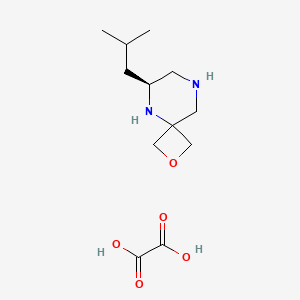 molecular formula C12H22N2O5 B8216957 (6S)-6-(2-methylpropyl)-2-oxa-5,8-diazaspiro[3.5]nonane;oxalic acid 