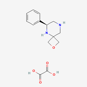 molecular formula C14H18N2O5 B8216968 oxalic acid;(6S)-6-phenyl-2-oxa-5,8-diazaspiro[3.5]nonane 
