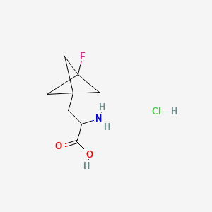 molecular formula C8H13ClFNO2 B8217007 2-Amino-3-(3-fluoro-1-bicyclo[1.1.1]pentanyl)propanoic acid;hydrochloride 