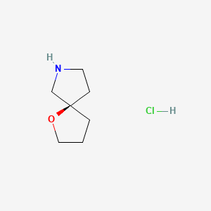molecular formula C7H14ClNO B8217052 (5R)-1-oxa-7-azaspiro[4.4]nonane;hydrochloride 