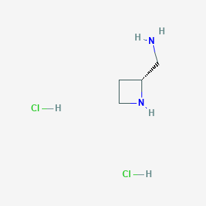 molecular formula C4H12Cl2N2 B8217055 [(2R)-azetidin-2-yl]methanamine;dihydrochloride 