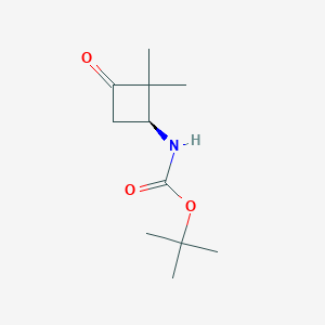 molecular formula C11H19NO3 B8217086 tert-butyl N-[(1S)-2,2-dimethyl-3-oxocyclobutyl]carbamate 