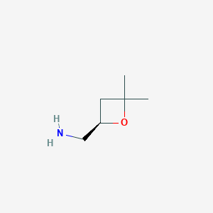 molecular formula C6H13NO B8217123 [(2R)-4,4-dimethyloxetan-2-yl]methanamine 