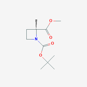 molecular formula C11H19NO4 B8217168 1-tert-butyl2-methyl(2S)-2-methylazetidine-1,2-dicarboxylate 