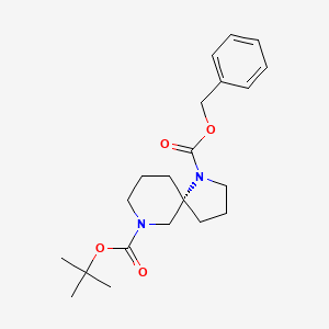 molecular formula C21H30N2O4 B8217172 1-O-benzyl 9-O-tert-butyl (5S)-1,9-diazaspiro[4.5]decane-1,9-dicarboxylate 