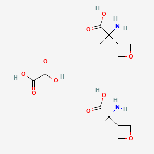 molecular formula C14H24N2O10 B8217216 2-Amino-2-(oxetan-3-yl)propanoic acid;oxalic acid 