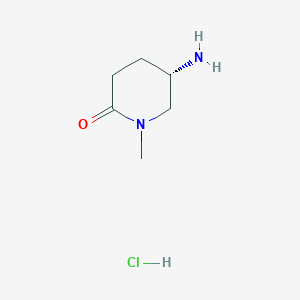 molecular formula C6H13ClN2O B8217254 (5S)-5-amino-1-methyl-piperidin-2-one;hydrochloride 