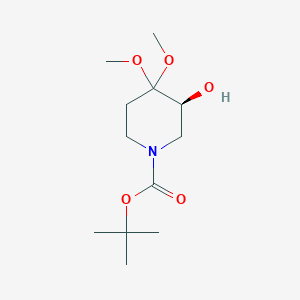 molecular formula C12H23NO5 B8217293 tert-butyl (3S)-3-hydroxy-4,4-dimethoxypiperidine-1-carboxylate 