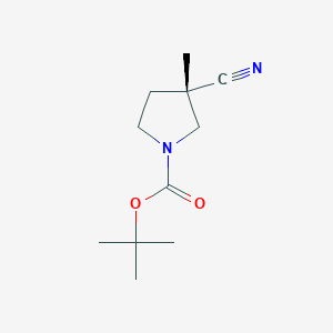 molecular formula C11H18N2O2 B8217299 tert-butyl (3S)-3-cyano-3-methylpyrrolidine-1-carboxylate 