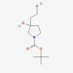 molecular formula C11H21NO4 B8217346 Tert-butyl 3-hydroxy-3-(2-hydroxyethyl)pyrrolidine-1-carboxylate 